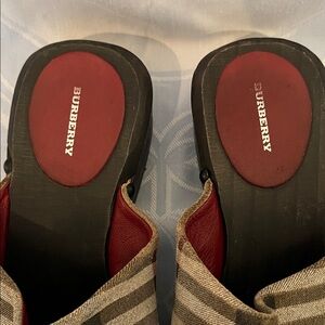 Burberry Checkered Slip-Ons with Red Soles